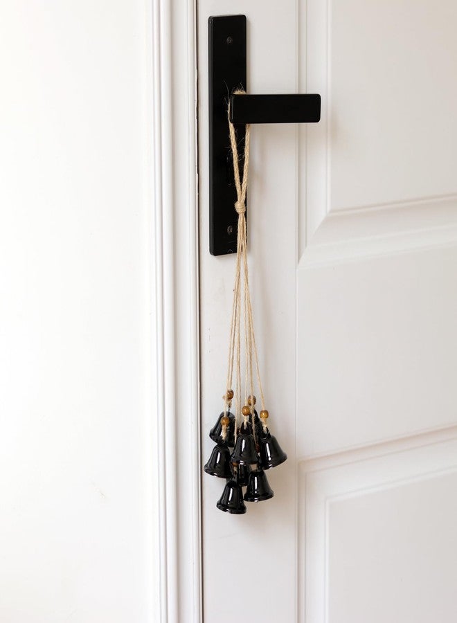 Fishknow Hanging Witch Bells for Door,2 Pc Halloween Door Bells Hanger Christmas Bells for Witchy Home Decor 8 Black Bells Witchcraft Supplies - Image 3