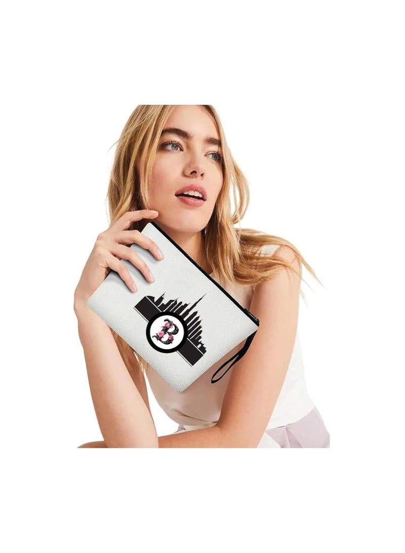 Dubai Skyline With Initial Monogram Cosmetic Bag-Monogram Makeup Case-Dubai Skyline Makeup Pouch-Cosmetic Pouch For Travelers - Image 3