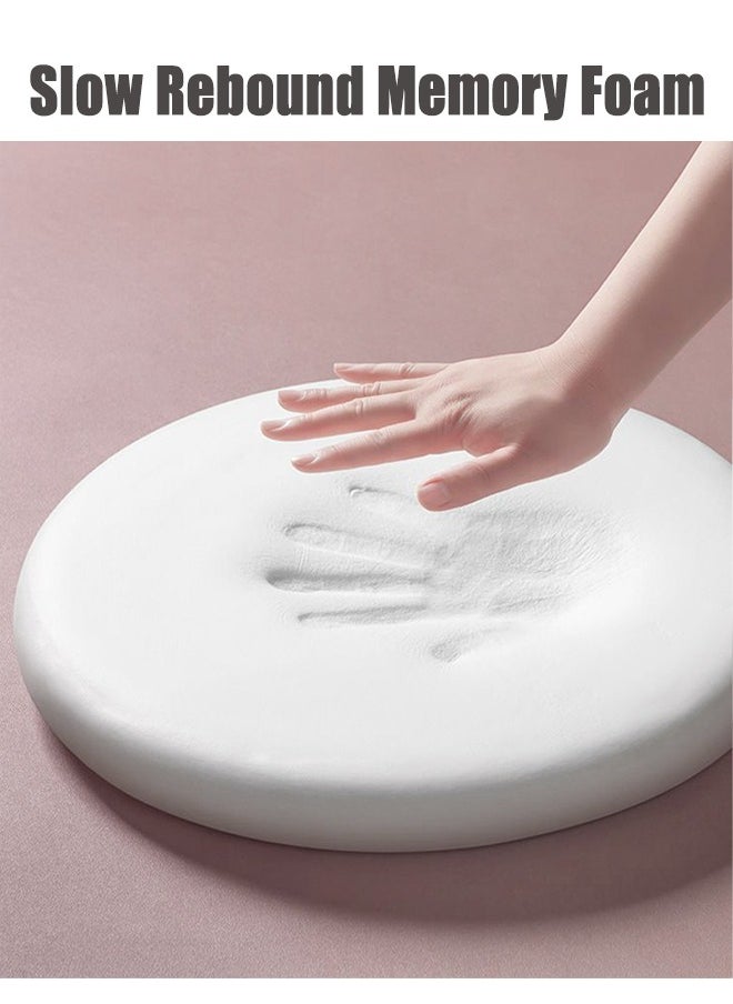 AHAKAC - 15.7in Round Memory Foam Seat Cushion with Healthy Cycle - Small Floor Mat with Comfortable and Breathable - Office Chair Cushion for Relief Pain - Image 1