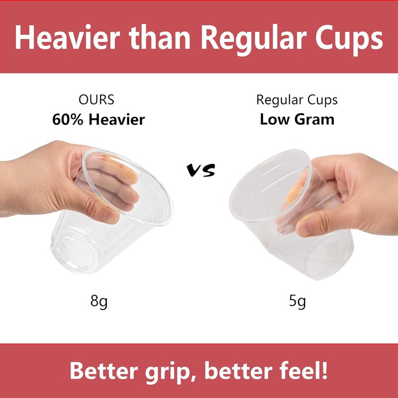 Lullaby 200PCS Disposable Clear Cups, 12oz Crystal Clear Plastic Cups Bulk, PET Drinking Cup for Water, Juice, Soda, Ice Coffee, Ideal for Party, Wedding and Daily Use - Image 3