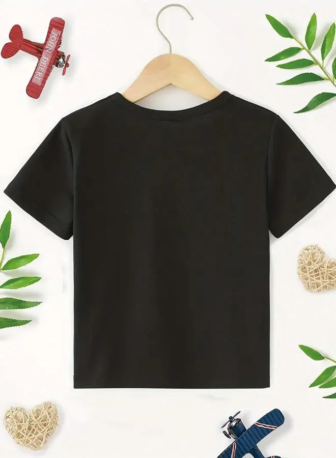 تايك تو Take Two Boys Black Graphic Print T-Shirt