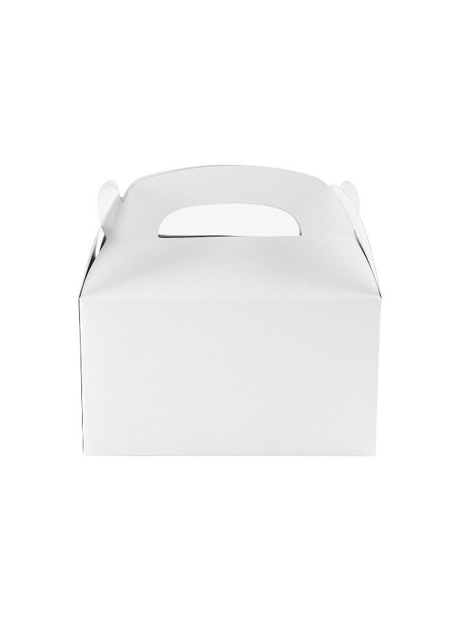 Super Z Outlet Blank White Color Treat Gift Paper Cardboard Boxes with Handles, Arts & Crafts Candy Goodie Bags, Picnic, Birthday Party Favors, Baby Shower, Weddings (12 Pack, 6.25" x 3 1/2" x 3.25") - Image 2