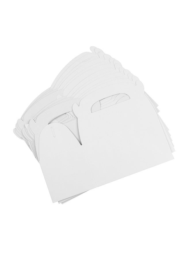 Super Z Outlet Blank White Color Treat Gift Paper Cardboard Boxes with Handles, Arts & Crafts Candy Goodie Bags, Picnic, Birthday Party Favors, Baby Shower, Weddings (12 Pack, 6.25" x 3 1/2" x 3.25") - Image 3