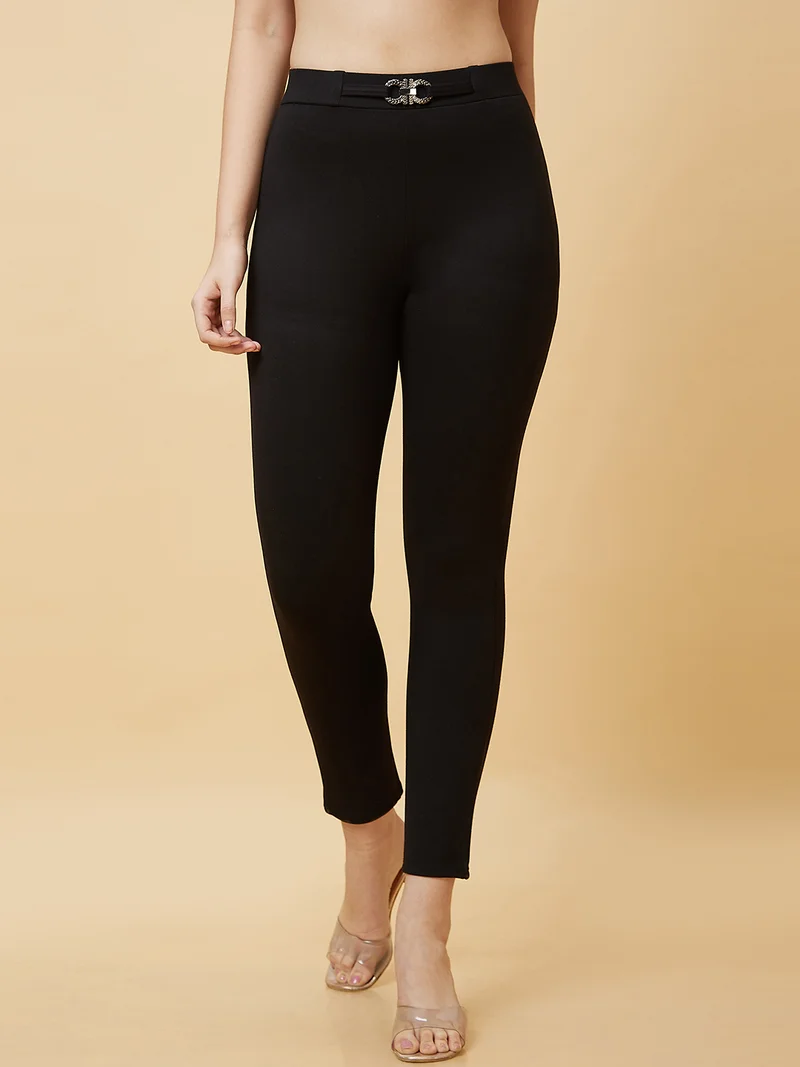 globus Women Mid Rise Stretchable Treggings