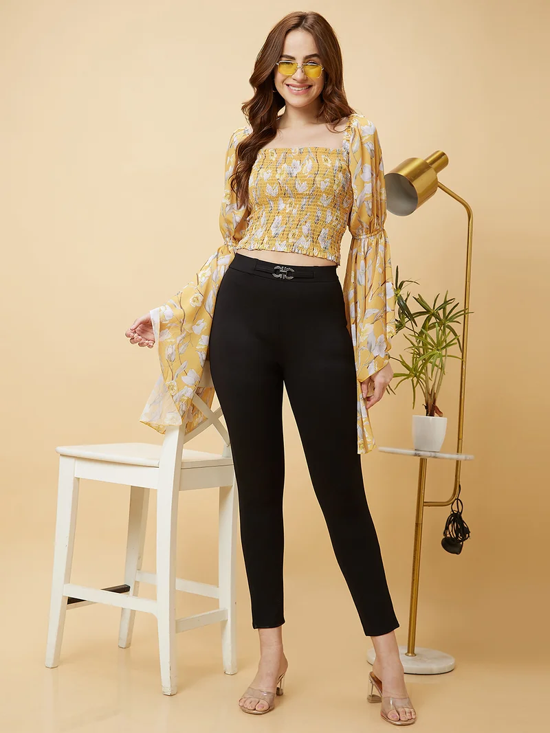 globus Women Mid Rise Stretchable Treggings