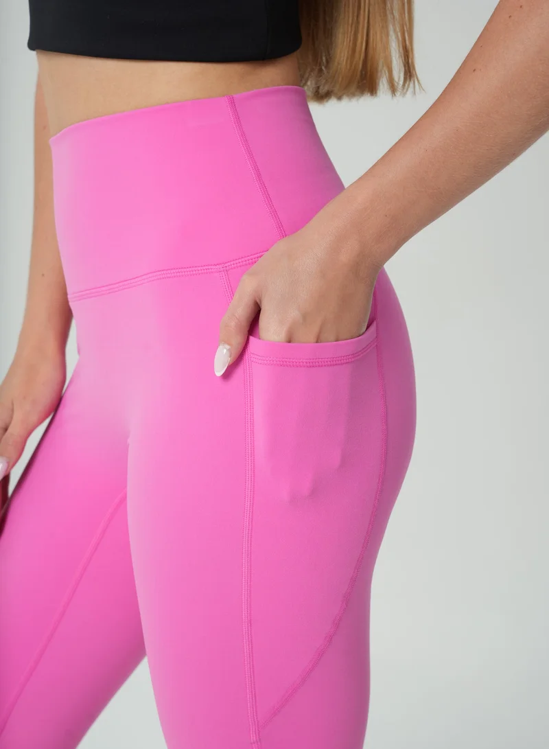 Mohuki Hot Pink Lily Side Pocket Leggings for Women | Best Price UAE