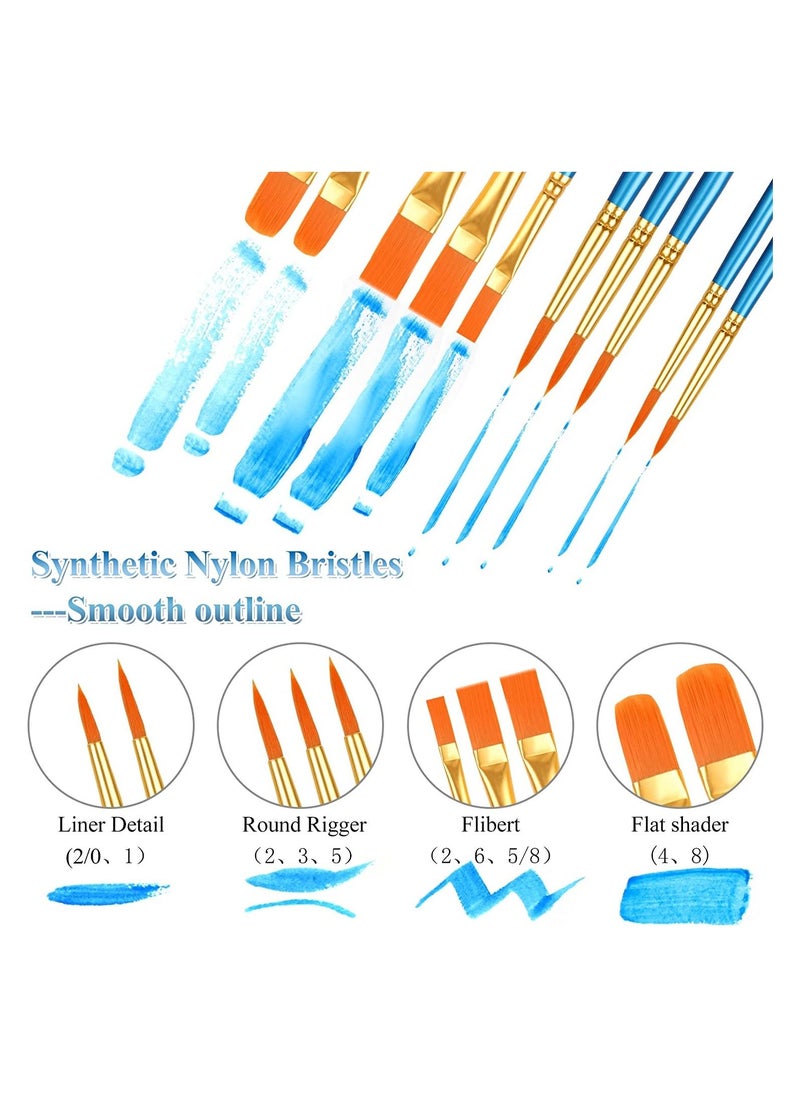 Generic - 20 Pcs Paint Brushes, Paint Brush Set, Paint Brushes for Acrylic Painting, Watercolor Brushes, Acrylic Paint Brushes for Acrylic Oil Watercolor, Miniature Detailing, and Rock Painting - Image 1