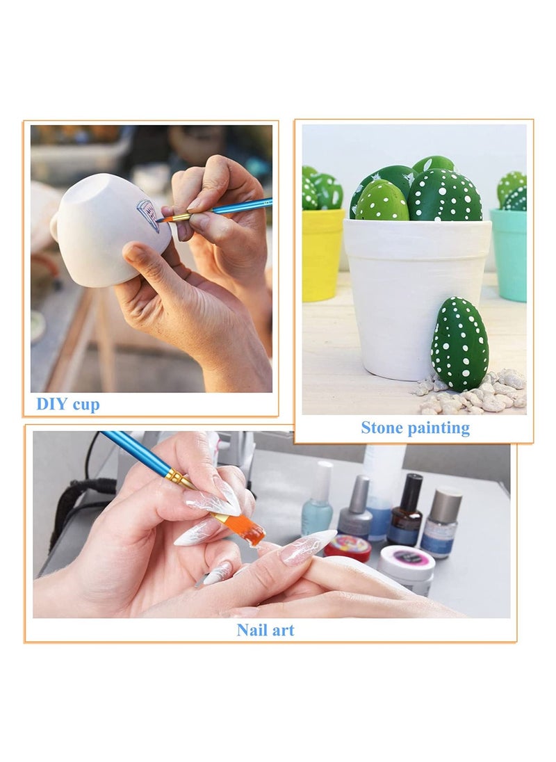 Generic - 20 Pcs Paint Brushes, Paint Brush Set, Paint Brushes for Acrylic Painting, Watercolor Brushes, Acrylic Paint Brushes for Acrylic Oil Watercolor, Miniature Detailing, and Rock Painting - Image 1