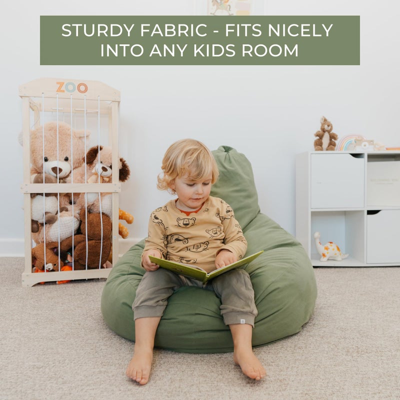ZICOTO Stuffed Animal Storage Bean Bag Chair Cover for Kids - Easily Turn Plushie Toys into a Comfy Toddler Chair - Durable Lounge Stuffie Bag for Playroom, Living Room or Nursery Decor - Cover Only - Image 4