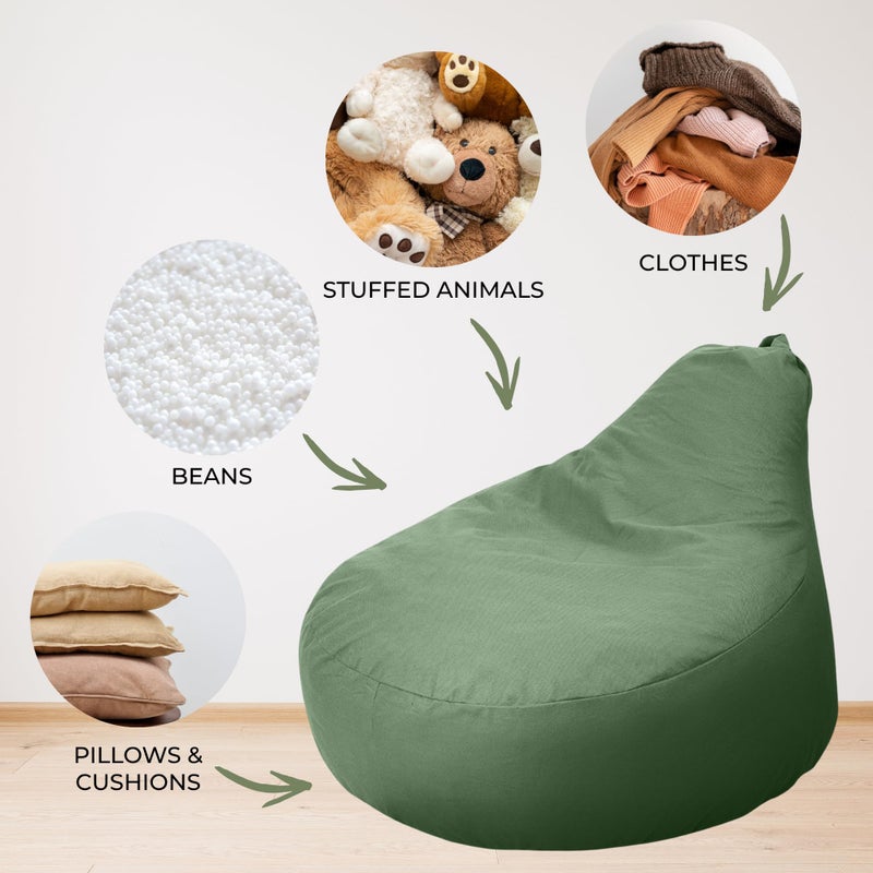 ZICOTO Stuffed Animal Storage Bean Bag Chair Cover for Kids - Easily Turn Plushie Toys into a Comfy Toddler Chair - Durable Lounge Stuffie Bag for Playroom, Living Room or Nursery Decor - Cover Only - Image 5