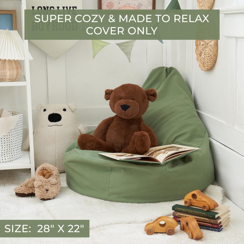 ZICOTO Stuffed Animal Storage Bean Bag Chair Cover for Kids - Easily Turn Plushie Toys into a Comfy Toddler Chair - Durable Lounge Stuffie Bag for Playroom, Living Room or Nursery Decor - Cover Only - Image 3