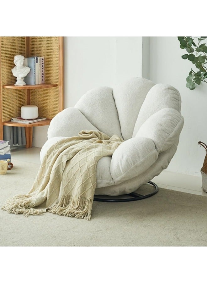 GGEROU Rocking Floor Sofa Chair, High-Density Foam Single Bean Bag Couch, Armless Lazy Floor Sofa, Modern Lounge Sofa Tatami for Living Room Bedroom Salon White - Image 3