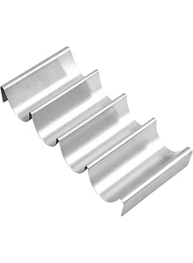 Stainless Steel Taco Serving Tray Holder For 4 Tacos Burritos Pancakes Hot Dogs - Image 1
