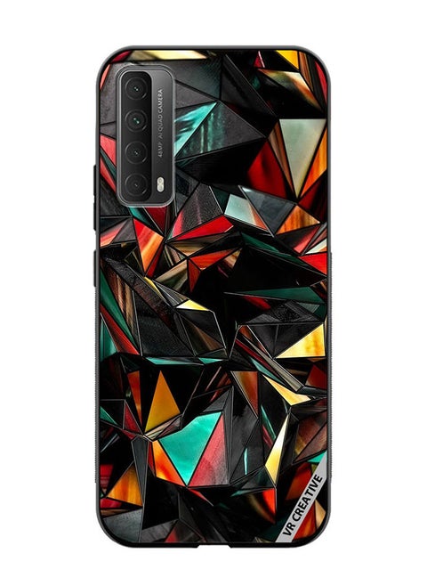 Protective Case Cover For Huawei Y7a Polygon Abstract Design Multicolour