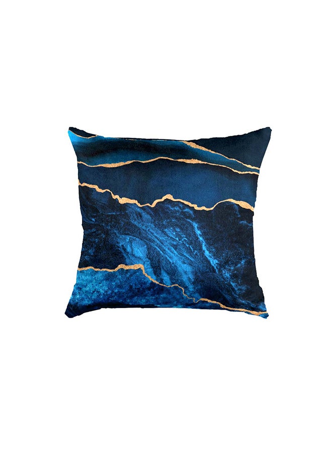 RIZARIES SuperSoft New Blue Gold Abstract Throw Pillow - Image 2