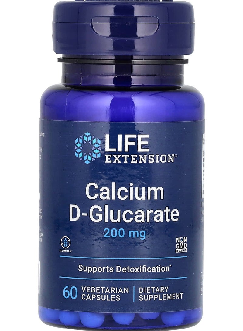 كالسيوم دي-غلوكارات، 200 ملغ، 60 كبسولة نباتية