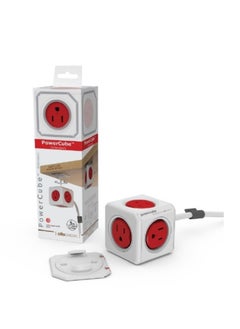 Allocacoc Allocacoc Universal Powercube 3m Extension Cord with USB Port, Red  - Image 2