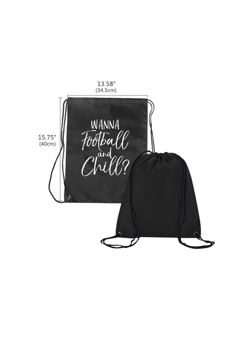 PRINTSHOP4ME Pack Of 3 Drawstring Bags With Football Design-Durable Sports Backpack For Adults,Great For Gym,Travel And Everyday Use,Lightweight With Football Print For Everyday Use - Image 3