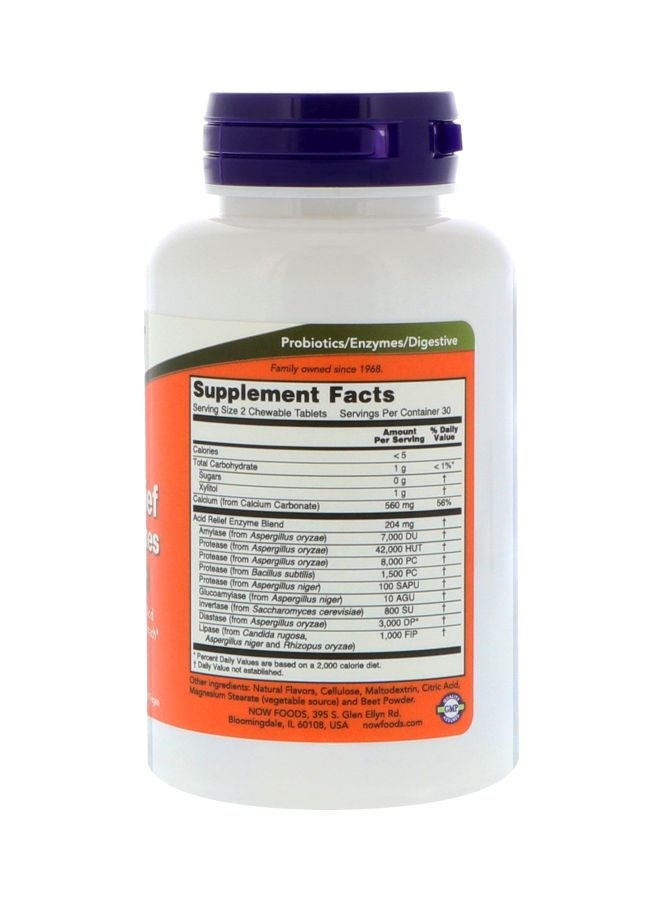 Now Foods Acid Relief With Enzymes - 60 Chewables - Image 2