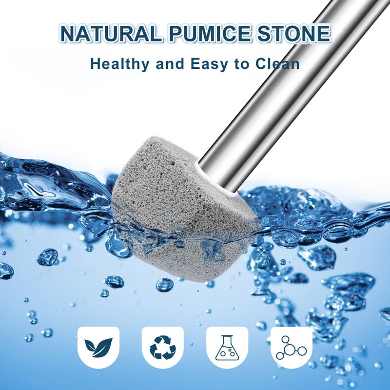 YINGMORE Pumice Stone Toilet Bowl Cleaner,16.7Inch Toilet Pumice Stone with Handle Cleans Hard Water Ring Calcium Buildup&Stains for Toilet Bath Kitchen Household Cleaning (Grey) - Image 2