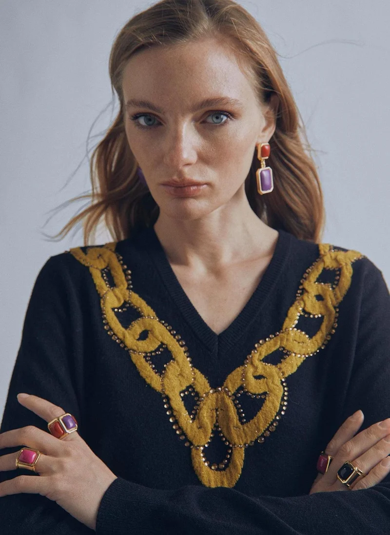 Lola Casademunt Chain jacquard sweater