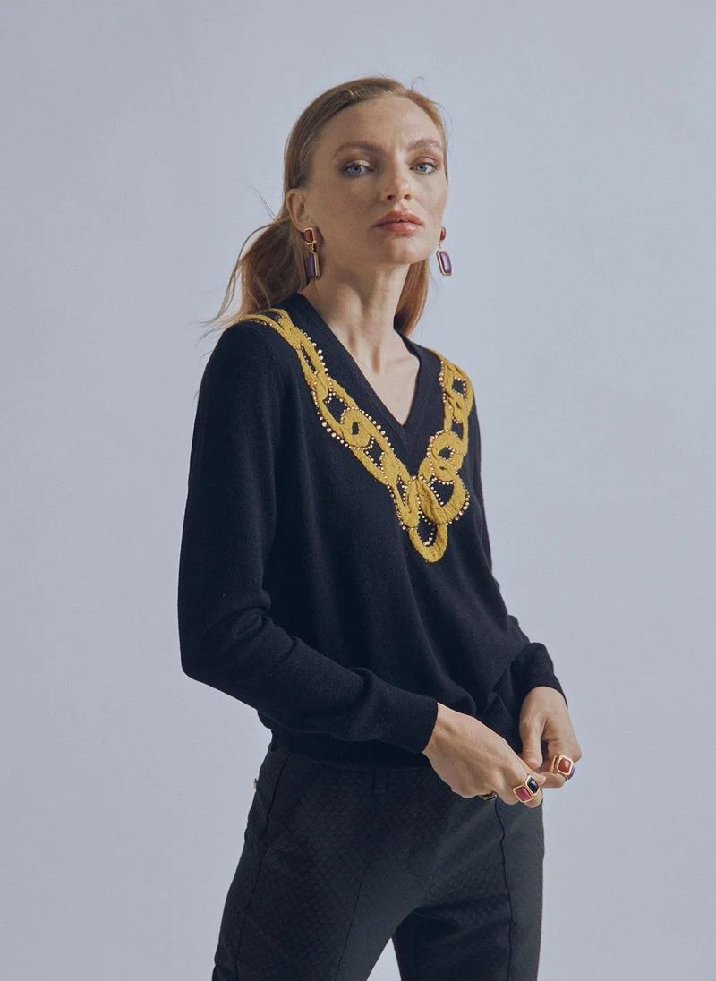 Lola Casademunt Chain jacquard sweater