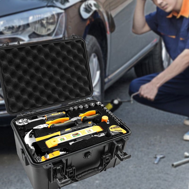 3331B Hard Shell Waterproof Toolbox Case With Pre Cut Sponge For Garage Car - Image 2