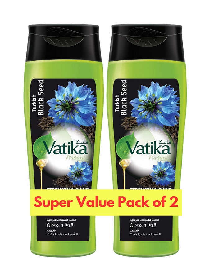 Vatika Naturals Pack Of 2 Turkish Blackseed Strength And Shine Shampoo  400Ml  - Image 1