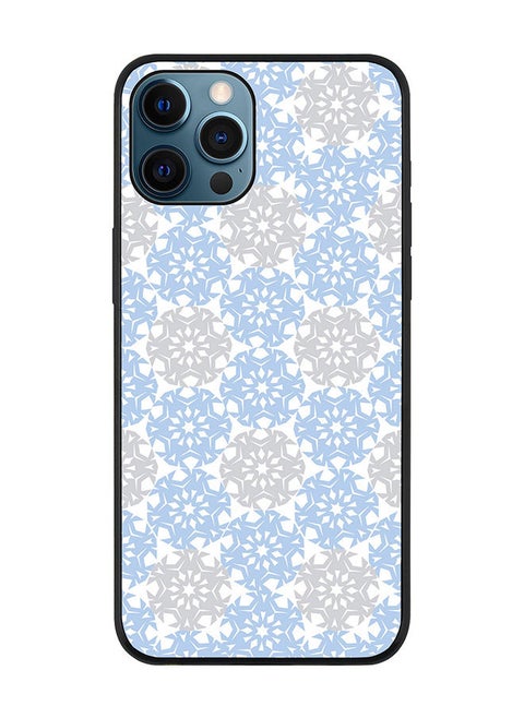 Rugged Black edge case for Apple iPhone 12 Pro Slim fit Soft Case Flexible Rubber Edges Anti Drop TPU Gel Thin Cover - Frozen Snowflakes