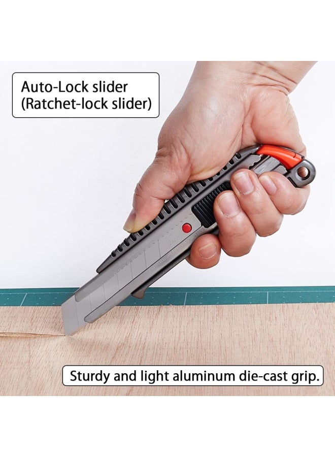 NT Cutter HeavyDuty Aluminum DieCast Grip AutoLock Utility Knife L500GRP - Image 2