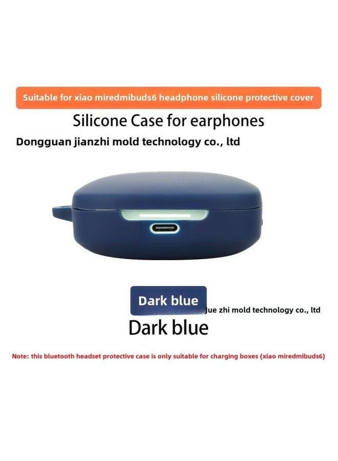 Suitable For Red Rice Redmi Buds 6 Bluetooth Headset Protective Case Silicon Soft Rubber Shockproof Charging Bin Earphone Case-Colour:Dark Blue-Model:Buds - Image 1