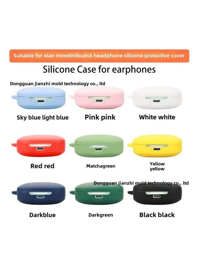 Suitable For Red Rice Redmi Buds 6 Bluetooth Headset Protective Case Silicon Soft Rubber Shockproof Charging Bin Earphone Case-Colour:Dark Blue-Model:Buds - Image 3