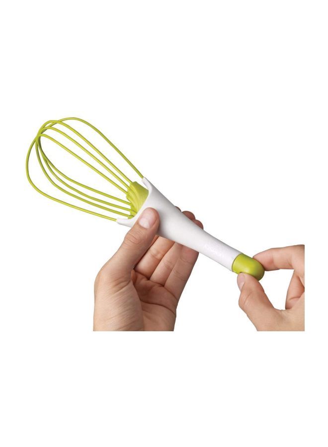 NIBEMINENT 2-In-1 Silicone Coated Twist Whisk White/Green 11.5inch - Image 2