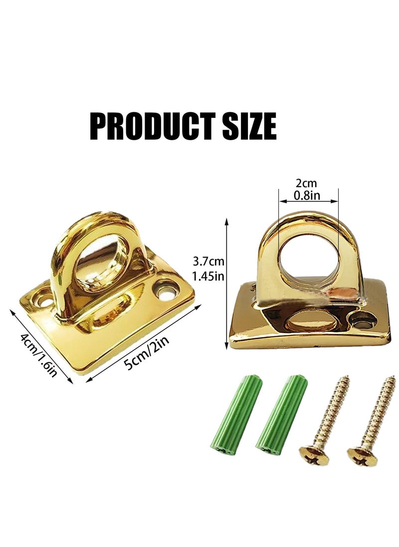 Excefore 2 Pcs Wall Plate Hanging Circle Hook, Crowd Control Stanchions Safety Barriers, Suitable for Barrier Velvet VIP Rope Crowd Control (Gold)  - Image 2