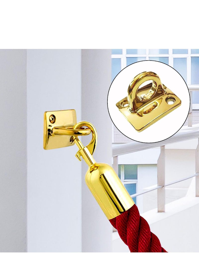 Excefore 2 Pcs Wall Plate Hanging Circle Hook, Crowd Control Stanchions Safety Barriers, Suitable for Barrier Velvet VIP Rope Crowd Control (Gold)  - Image 5