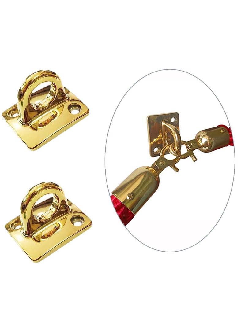 Excefore 2 Pcs Wall Plate Hanging Circle Hook, Crowd Control Stanchions Safety Barriers, Suitable for Barrier Velvet VIP Rope Crowd Control (Gold)  - Image 3
