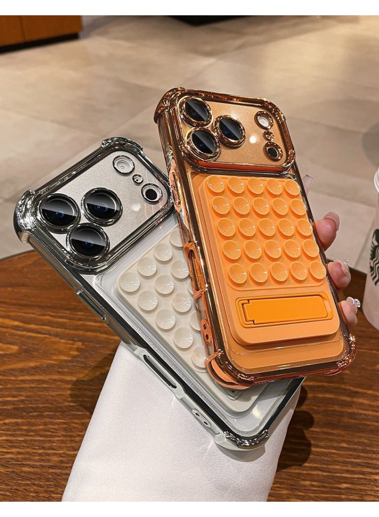 Nicor Silicone Suction Cup Phone Case for iPhone 17 Pro Max, Self-Adhesive Grip Cover for Smooth Surfaces, No-Slip Grip, Shockproof Protection for iphone 17 Pro Max(White) - Image 3