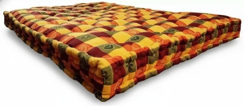 IMSMARTMART Soft Multicolour 6X4ft / Gadda 5 inch Double Cotton Mattress (L x W: 72 inch x 48 inch) - Image 1
