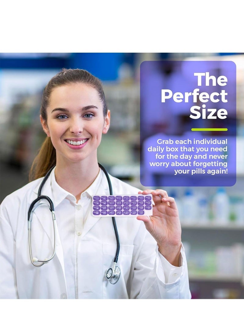 lebonaer Monthly Pill Organizer - 31 Day Pill Organizer with Large Removable Medication Pods, Portable Pill Case Box and Holder for Daily Medicine and Vitamins, Great for Travel （Purple） - Image 5