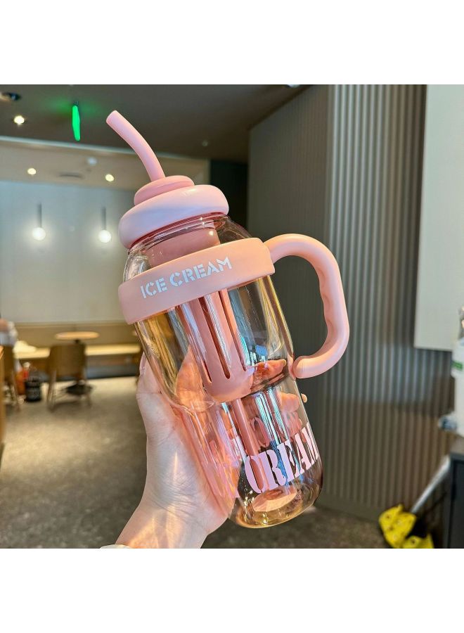 New Model High-value Large-capacity Summer Plastic Cup Ice Cup Lucky Belly Cup Cute Style Cup With Straw