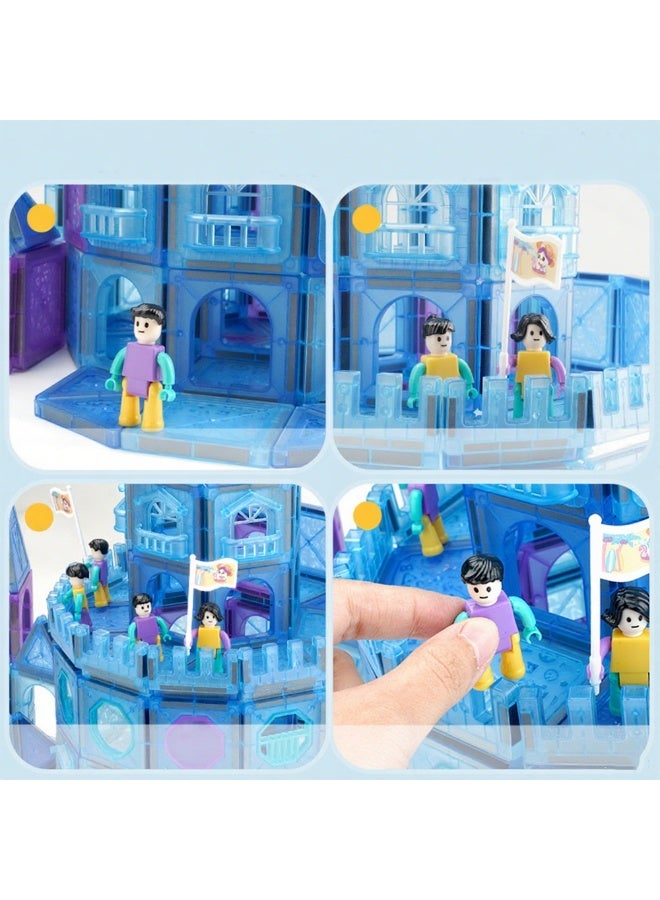 VTERLY 128PCS Magnetic Tiles, 3D Diamond Magnetic Blocks, Magnet Tiles for Kids Age 3-12, STEM Sensory Educational Magnet Toys for Kids, Girls, Boys Birthday Gifts - Image 4