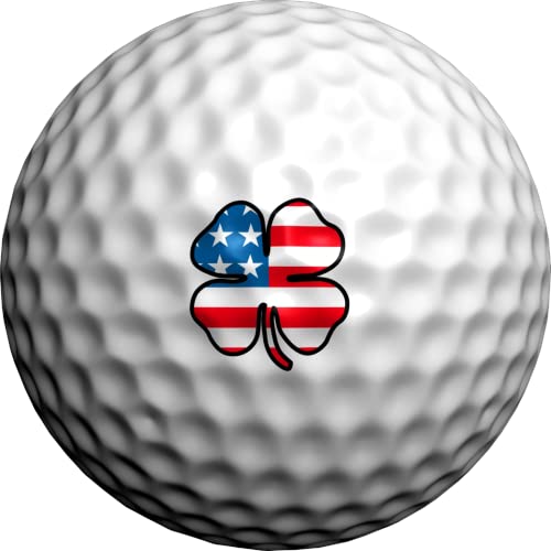 Golfdotz - USGA Rule Conforming Golf Ball Markers, Golf Ball Stickers for Marking Balls, No More Smearing from Stamps, Gifts for Golfers, Dads, and Retirees, (USA Lucky Clover; 32-Count) - Image 1