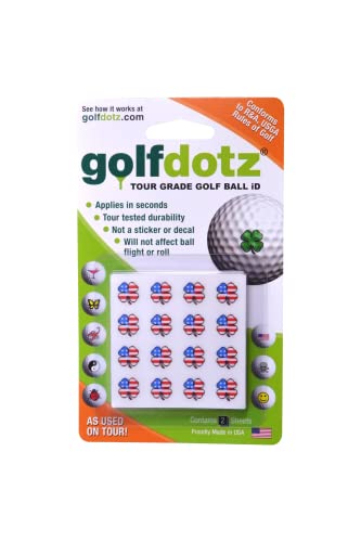 Golfdotz - USGA Rule Conforming Golf Ball Markers, Golf Ball Stickers for Marking Balls, No More Smearing from Stamps, Gifts for Golfers, Dads, and Retirees, (USA Lucky Clover; 32-Count) - Image 5