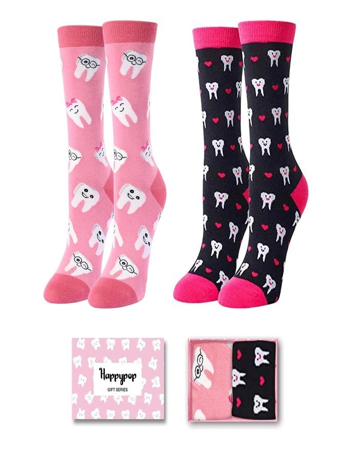 Happy Pop HAPPYPOP Dentist Gifts for Women - Dentist Dental Socks for Women Tooth Teeth Socks, Dental Student Gifts Tooth Teeth Gift Hygiene Gift - Image 1