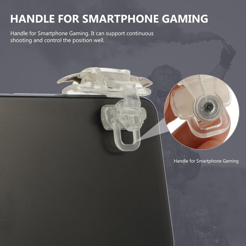 Smartphone Game Controller Trigger Pair for Mobile Shooting Games, Transparent Handle Trigger Gamepad for Fps Mobile Gamers - Image 5