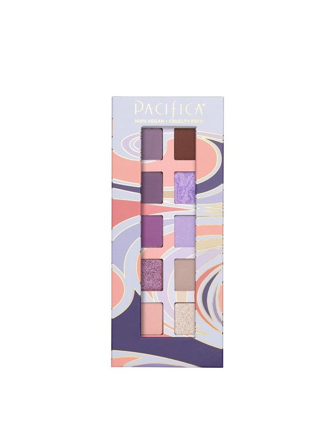 Pacifica جمال، لوحة ظلال العيون المعدنية بالأرجواني، 10 درجات أرجوانية قابلة للاستخدام، غير لامعة، لامعة، معدنية، مكياج العيون، تدوم طويلاً وسهلة الدمج، مدعمة بزبدة الكاكاو، نباتية، خالية من القسوة - Image 1