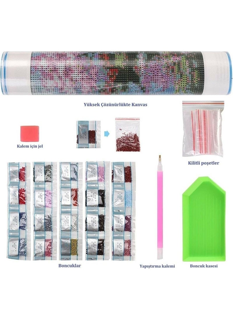 Ozan Tuhafiye - Hı Stone 5d Diamond Bead Stone Processing Mosaic Tapestry Kit 30 x 30 cm MS25088 - Image 1