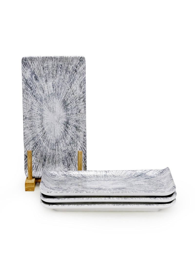 EDESSA طبق تقديم مستطيل سيراميك إديسا أستين (متعدد الألوان، 12.5 × 24 سم، مجموعة من 4) - Image 1