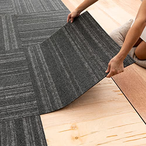 Mohawk Home 24 x 24 IndoorOutdoor 025 Pile Height Peel and Stick Carpet Tile Grey Polyester 15 Tiles 60 sqftBox