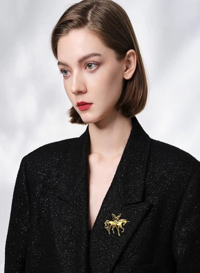 Izpack Baroque Horse Lapel Brooch Pin Angel Fairy Elf Flying Horse Clip Scarves Sweater Collar Dress Jackets Backpacks Brooches Pins for Women Girls Fashion Jewelry Gifts - Image 2